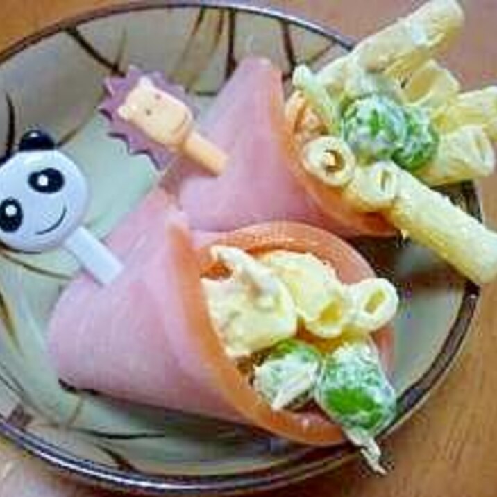 お弁当おかず マカロニサラダのハム巻き レシピ 作り方 By Megmako 楽天レシピ